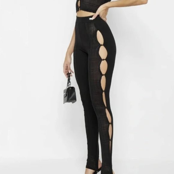 Bandage and Mesh Cut Out Leggings - Never Worn - Picture 1 of 5